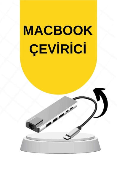 Macbook Pro/air Uyumlu Usb Type-c 8 In 1 Hub Dönüştürücü Çevirici Çoklayıcı Usb Hdmı Micro Sd 8 Girişli ürün görseli 1