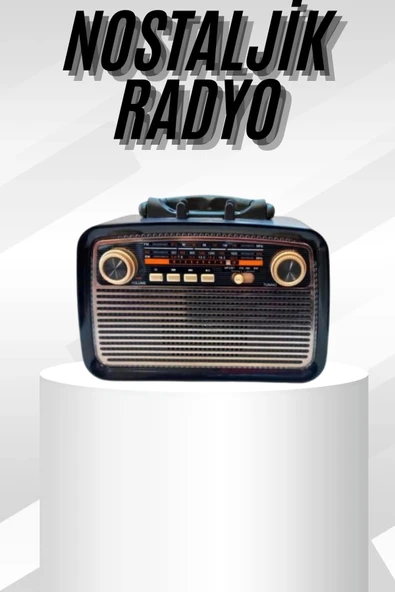 Müzik Kutusu Bluetooth Bağlantılı El Fenerli Nostaljik Tasarım Radyo ürün görseli 1