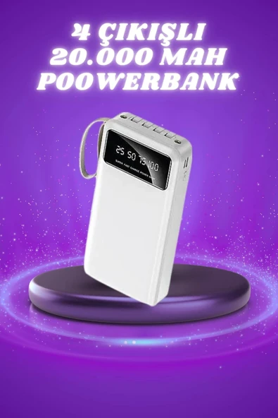 Powerbank Şarj Cihazı 4 Çıkışlı 20.000 Mah Powerbank Taşınabilir Çoklu Giriş ürün görseli 1
