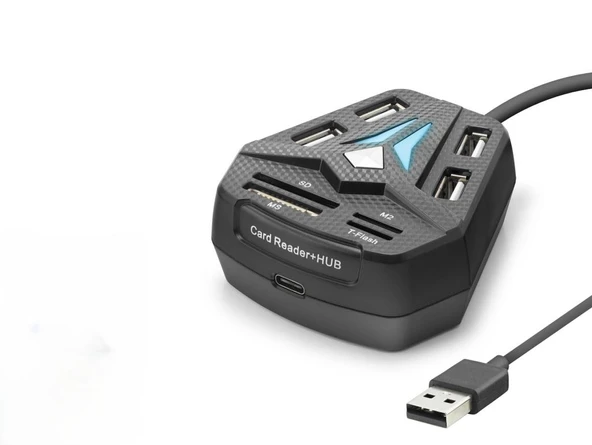 Usb Hub Kart Okuyucu 8 Port Siyah A068B ürün görseli 1