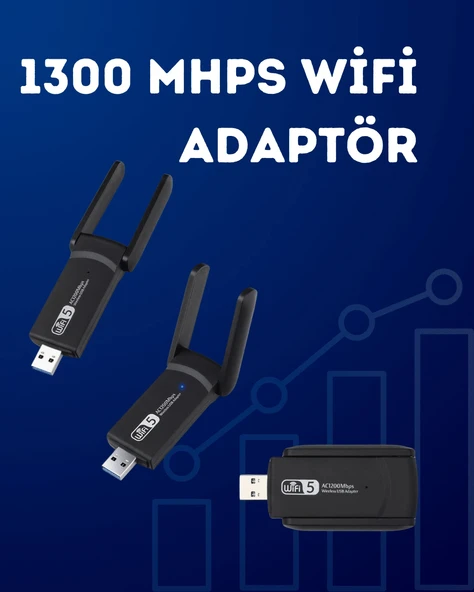 Usb Wifi Adaptör – 1200 Mbps Hız ürün görseli 1