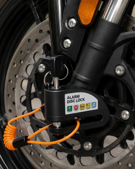 110 Db Alarmlı Disk Fren Kilidi Su Geçirmez Çelik Motosiklet Güvenlik Kilidi ürün görseli 1