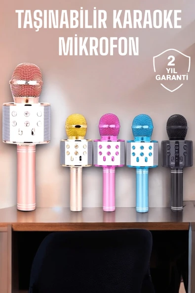 Taşınabilir Bluetooth Karaoke Mikrofon: Hafıza Kart Girişli, Etkileyici Performans ürün görseli 1
