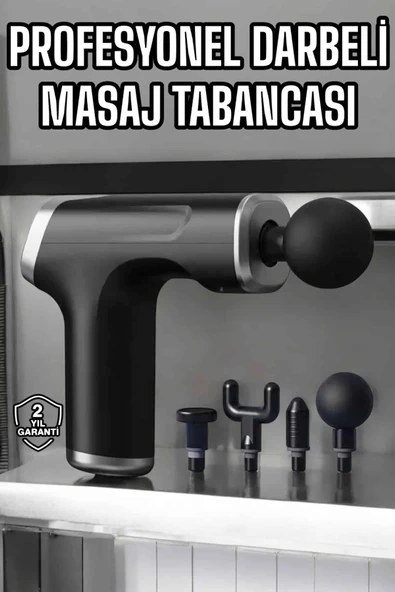 Masaj Tabancası 4 Başlıklı Kas Ve Vücut Ağrıları İçin Şarjlı Darbeli ürün görseli 1