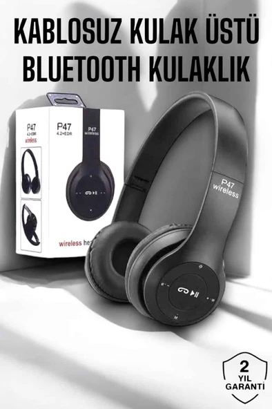Kulak Üstü Tf Kart Ve Aux Destekli Ergonomik Bluetooth Kulaklık ürün görseli 1