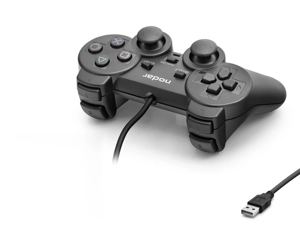 Pc Uyumlu Kablolu Usb Gamepad Oyun Kolu - Siyah ND401 ürün görseli 1