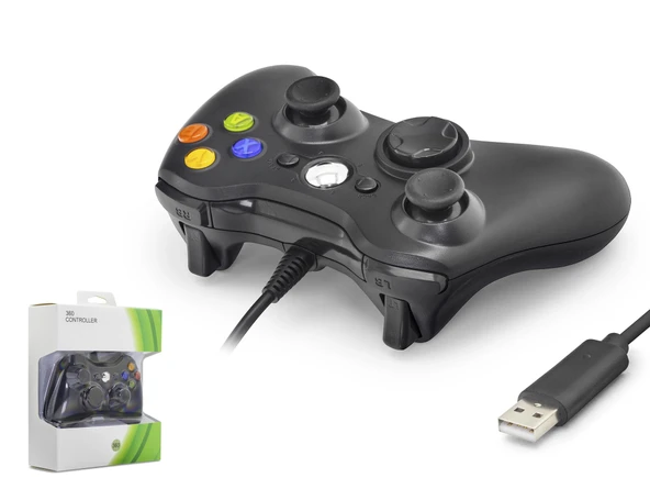 Gamepad Pc Xbox 360 Uyumlu Kablolu - Siyah ND506B ürün görseli 1