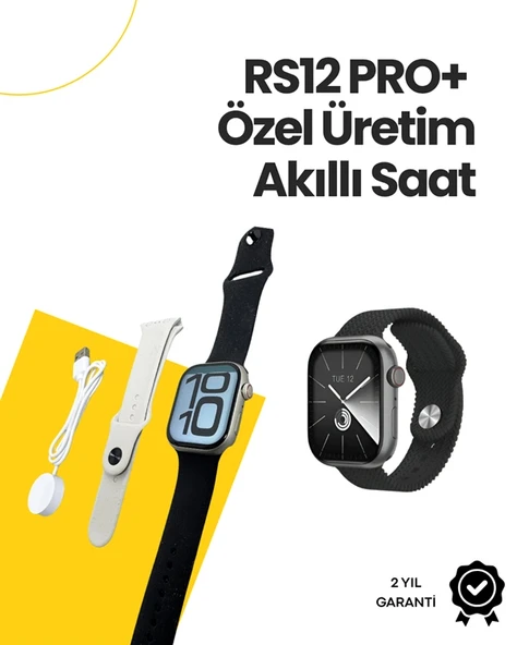 Rs12 Pro+ 2025 Serisi Özel Üretim Full Ekranlı Akıllı Saat – Nabız Ve Uyku Takibi, Bluetooth Arama, Garantili, Güçlü Bat ürün görseli 1
