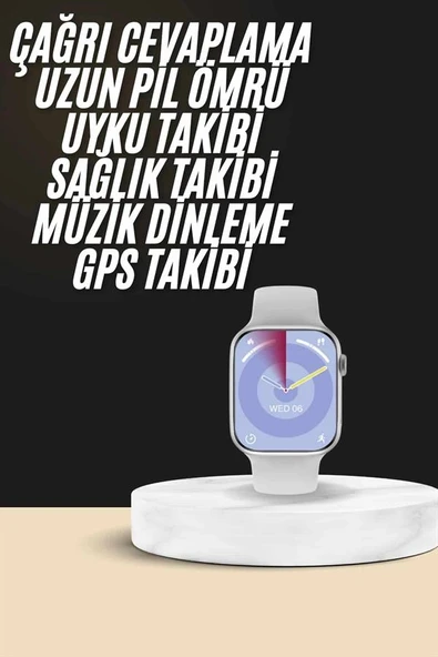 Akıllı Saat Kulaklık Hediyeli Uyku Ve Sağlık Takibi Yapabilen Uzun Ömürlü ürün görseli 1