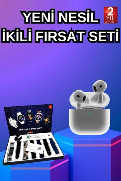 3.nesil Tws Bluetooth Kulaklık Bluetooth Bağlantılı Akıllı Saat Amoled Ekran Plastik Hasır Kordon ürün görseli 1