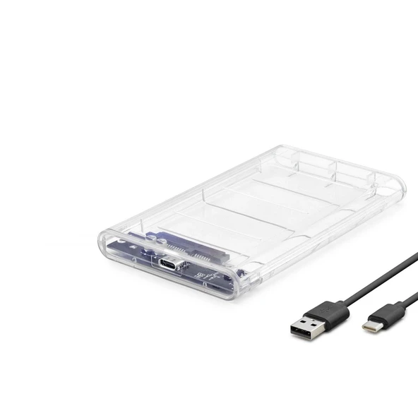 Hdd Kutu Type-C3.1 + Usb3.0 2.5" Transparent HDX1766 ürün görseli 1