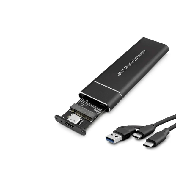 Ssd Kutu Type-C3.1 + Usb3.0 Nvme M2 Chıp Jms583 Siyah HDX1768 ürün görseli 1