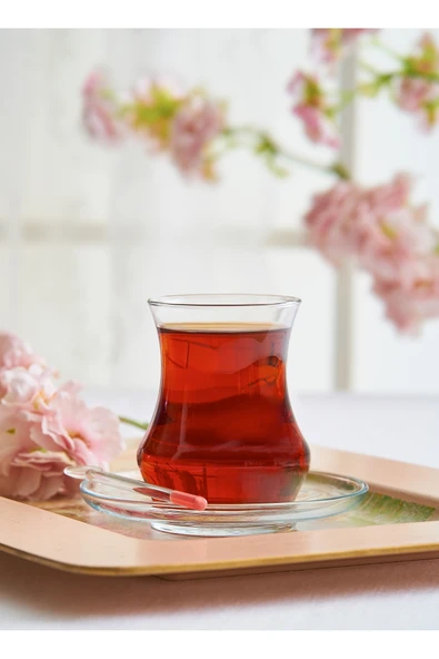 LAV Eda Cam Çay Seti 6 Kişilik 170 ml (6 Çay Bardağı, 6 Çay Tabağı) ürün görseli 1