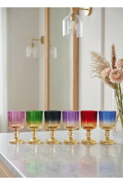 PLT Design Julia Kısa Çift Renk Kristal Ayaklı Kahve Yanı Su Ve Meşrubat Bardağı 100ml ürün görseli 1