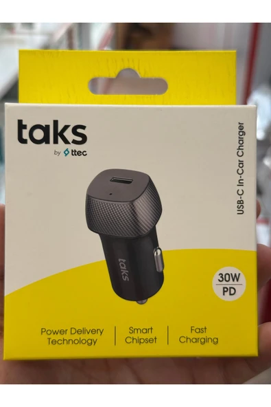 Ttec Taks 5CP01S taks CP01 30W PD USB-C Araç Hızlı Şarj Aleti , Siyah Siyah ürün görseli 1