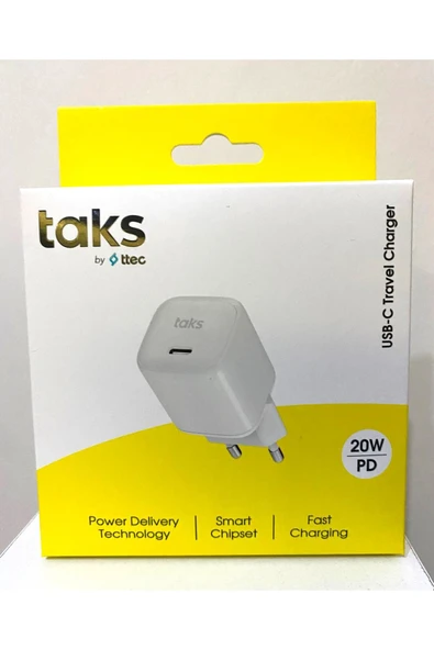 Ttec taks 5TP01B taks TP01 20W PD USB-C Seyahat Hızlı Şarj Aleti Beyaz Beyaz ürün görseli 1