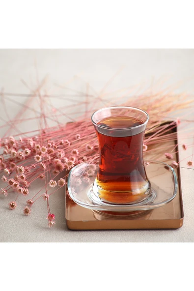 LAV Zen Cam Çay Seti 6 Kişilik 170 ml (6 Çay Bardağı, 6 Çay Tabağı) ürün görseli 1