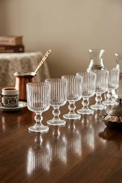 PLT Design 6 Adet Julia Kristal Ayaklı Kahve Yanı Su Ve Meşrubat Bardağı Sunum Bardağı 100ml ürün görseli 1