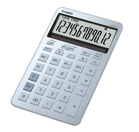 Casio JW-200DQ-BU12 Hane Buz Mavisi Masa Üstü Hesap Makinesi ürün görseli 1
