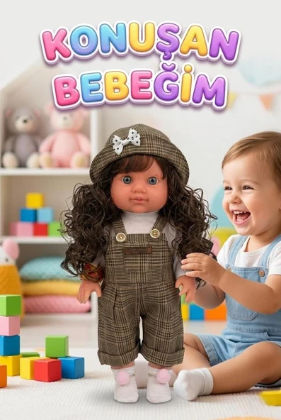 Lucia Girl Konuşan 35 cm - Etkileşimli Kolları Bacakları ve Kafası Et Kutulu Oyuncak Bebek ürün görseli 1