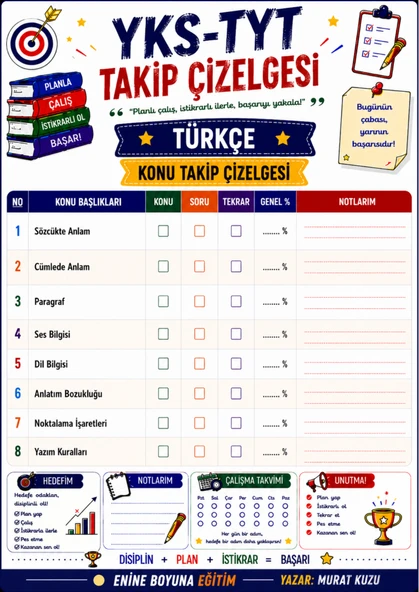 YKS  TYT Takip Çizelgesi - Resim 2