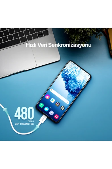 Ttec Type-C Şarj Kablosu Beyaz Beyaz - Resim 4