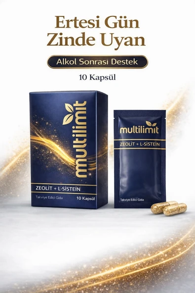 Multilimit Alkol Sonrası Akşamdan Kalma Hangover Desteği Sağlayan Gıda Takviyesi 10 Kapsül ürün görseli 1