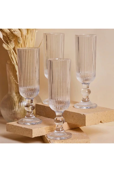 PLT Design 6 Adet Kristal Ayaklı Kahve Yanı Su Ve Meşrubat Bardağı Sunum Bardağı ürün görseli 1