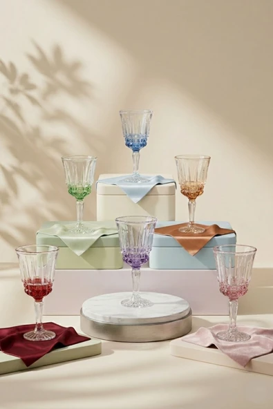PLT Design Lucıana 6 Renk Kahve Yanı Su Meşrubat Bardağı 100ml ürün görseli 1
