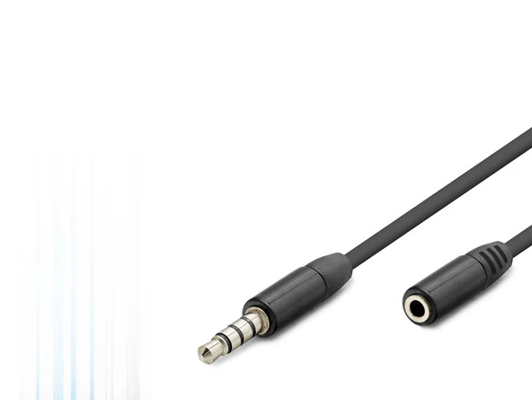 3.5 Mm Trrs Aux Uzatma Kablosu 3 M - Siyah HDX1011 ürün görseli 1