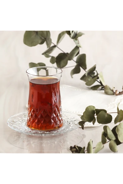 LAV Odin Cam Çay Seti 6 Kişilik 170 ml (6 Çay Bardağı, 6 Çay Tabağı) ürün görseli 1