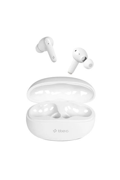 Ttec AirBeat Shift ENC Gerçek Kablosuz TWS Bluetooth Kulaklık - 2KM166 Beyaz ürün görseli 1