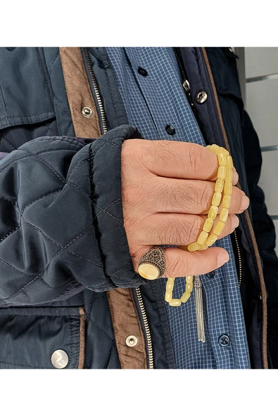 SEVER DOĞAL TAŞ Gümüş Kaya Damla Kehribar Seti ürün görseli 1