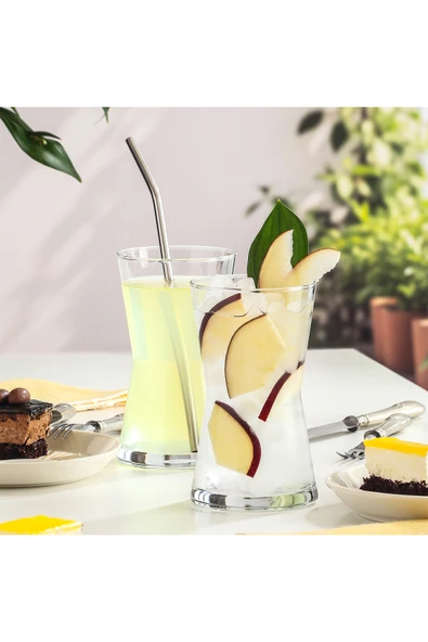 LAV Derin Cam Meşrubat Bardağı 6'lı 350 ml (Büyük Su/Kokteyl Bardağı ) ürün görseli 1