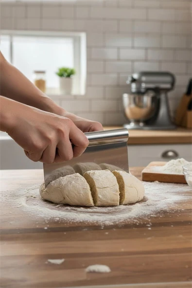 Bayev Çelik Spatula Hamur Kesici Kazıyıcı Pasta Sıvama Aparatı 15 Cm ürün görseli 1