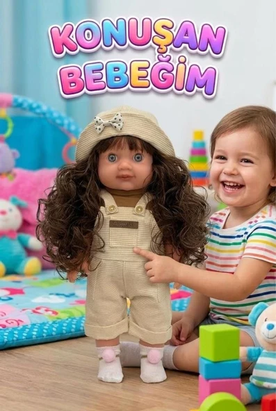 Lucia Girl Konuşan 35 cm - Etkileşimli Kolları Bacakları ve Kafası Et Kutulu Oyuncak Bebek ürün görseli 1