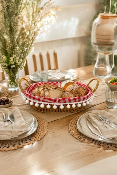 Bayev Favorite 9221 Rattan Oval Örtülü Ekmek Sepeti Ekmeklik ürün görseli 1