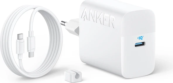 Anker Şarj Cihazı (45W) Usb-C ve Usb-C Kablolu (2'li Set) - B2653 - Beyaz (Anker Türkiye Garantili) ürün görseli 1