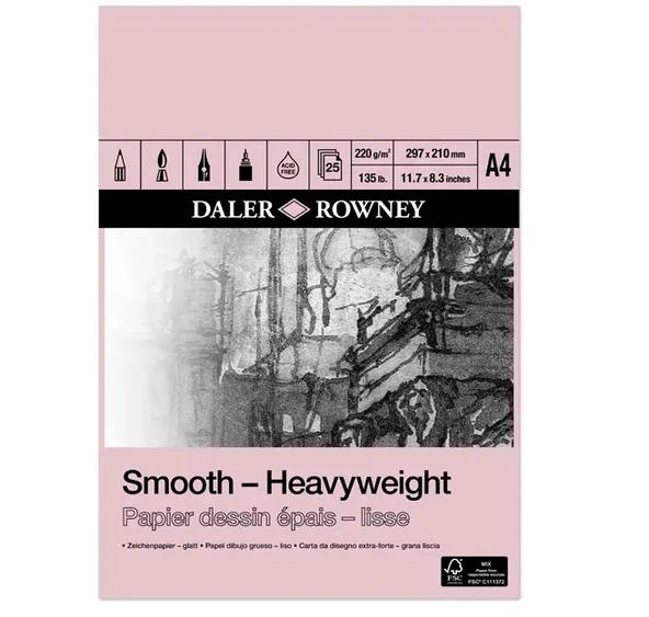 Daler Rowney Smooth Heavyweight 220gr A4 25 Yap. ürün görseli 1