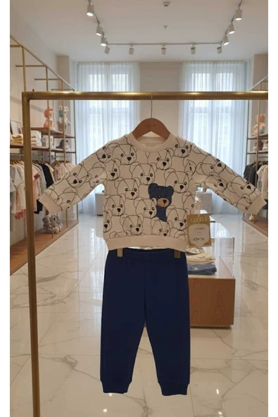 Kidzes Ayı Ailesi Desenli 2'li Bebek Takımı 18-24 Ay ürün görseli 1