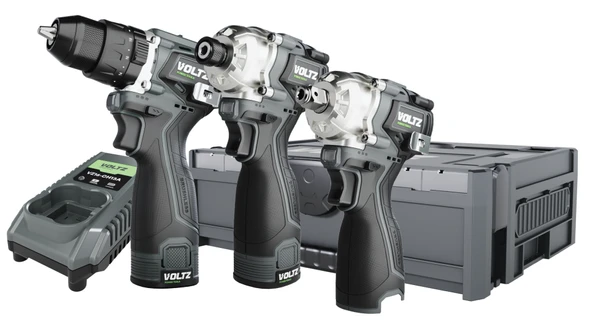 VOLTZ - Akülü 3 Lü Set - Vidalama - Somun Sökme - Tornavida 16.8 Volt Çift Akülü (VZ16-3KIT) ürün görseli 1