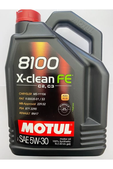 MOTUL 8100 X-clean FE 5W-30 C2,C3 RN17 ,PSA B71 2290 Motor Yağı 5L ürün görseli 1