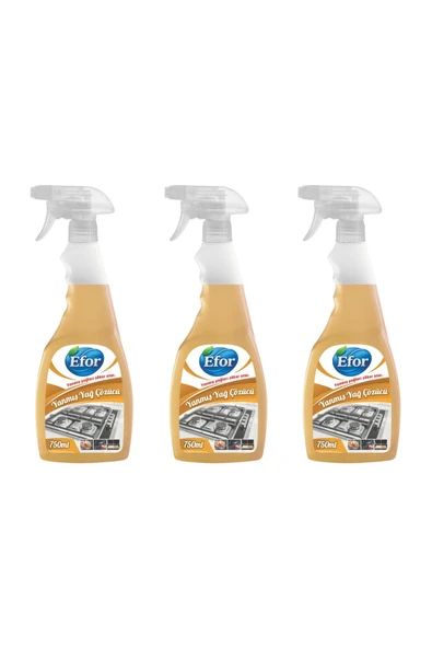 Yanmış Yağ Çözücü 750 ml 3’lü Set | Mutfak Yağ Temizleyici Sprey ürün görseli 1