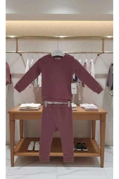 Kidzes RAPORLU DÜĞME DETAYLI PAMUKLU 2'Lİ BEBEK TAKIMI (UNISEX) ürün görseli 1
