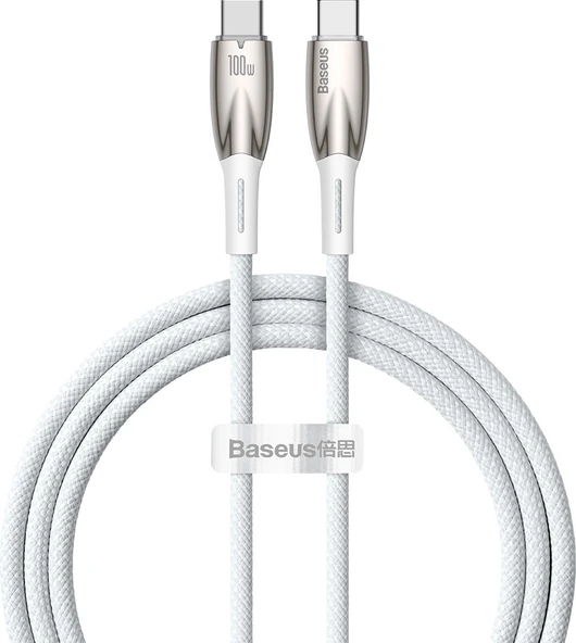 Baseus Glimmer Series 100W 100 cm Pd Type-C Şarj Kablosu Beyaz ürün görseli 1