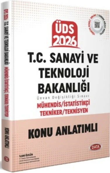2026 ÜDS T.C. Sanayi ve Teknoloji Bakanlığı Mühendis İstatistik Tekniker Teknisyen Konu Anlatımlı Data Yayınları ürün görseli 1