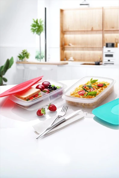 Bayev Wh-48 İkili Saklama Kabı Set - 1350 ML Bölmeli ve Bölmesi Saklama Kabı ürün görseli 1