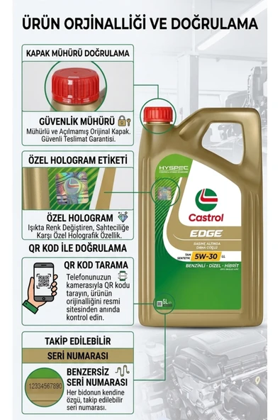 CASTROL Edge 5w-30 Ll 5 Litre - Resim 3
