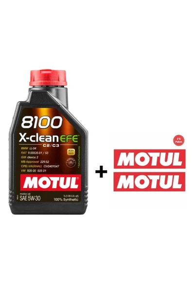 8100 X-clean Efe 5w30 Motor Yağı 1 lt & 2’li Sticker ürün görseli 1
