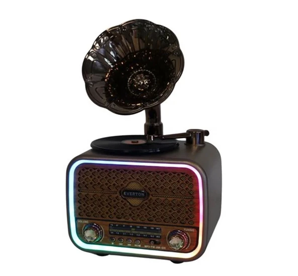 Everton Rt-709 Gramafonlu Bluetooth Fm-Usb-Tf-Aux  Şarjlı Nostaljik Radyo ürün görseli 1